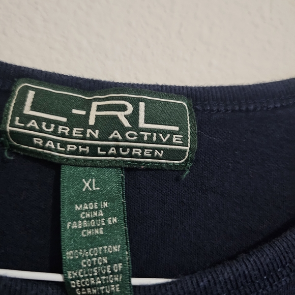 LRL Lauren Active Ralph Lauren Women's Navy 100% Cotton Long Sleeve XL - Picture 3 of 4